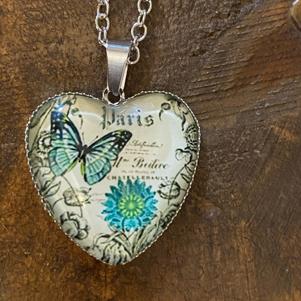 Butterfly heart necklace